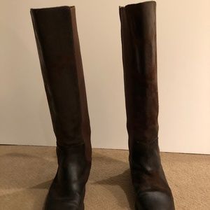 Michael Kors brown leather/suede knee high boots